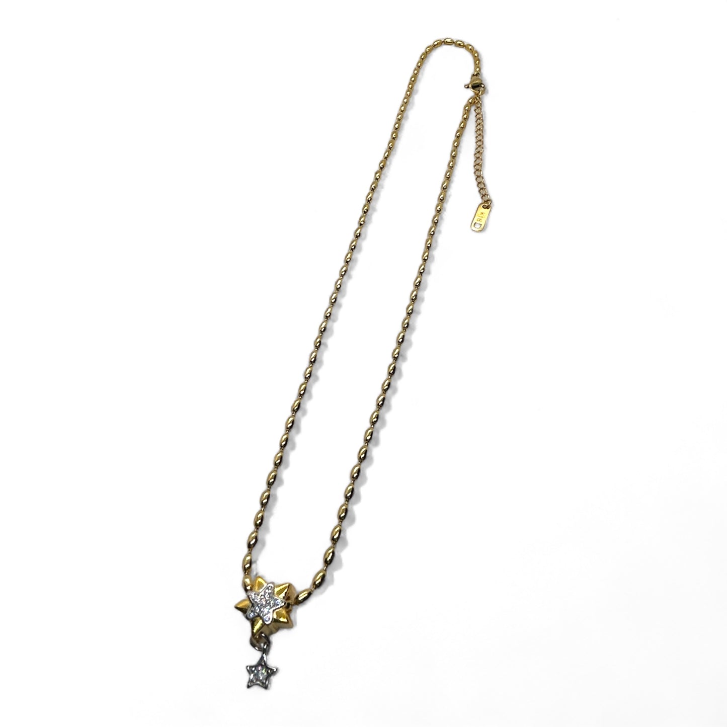Collar Estrella con colgante - Acero inoxidable con chapa de oro e incrustaciones