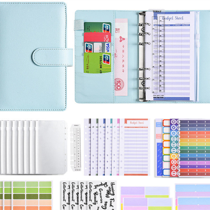 Cuaderno organizador de cuentas con estuche de vinipiel