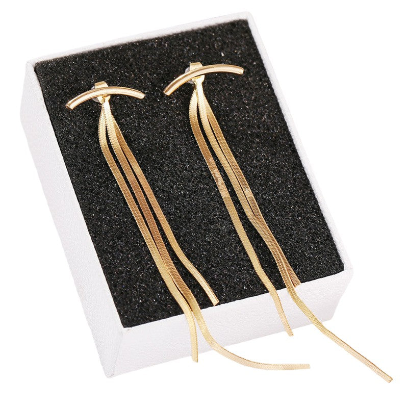 Aretes colgantes - chapado de oro