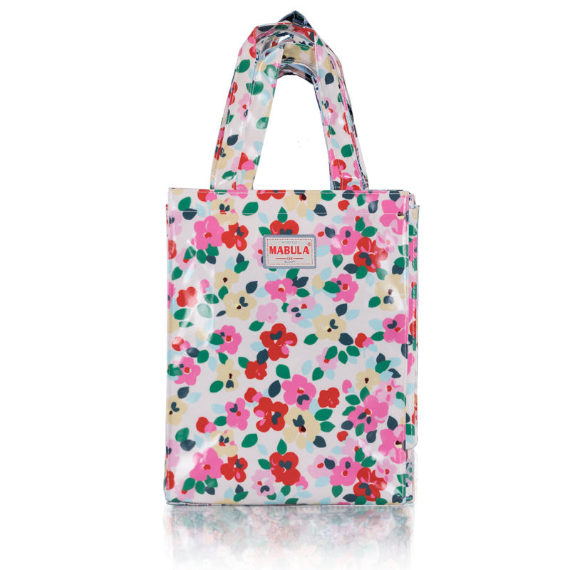 Bolsa de compras práctica de material de flores de plástico, bolsa ecológica, bolsa de almacenamiento