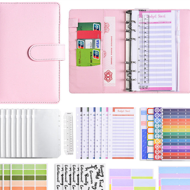 Cuaderno organizador de cuentas con estuche de vinipiel