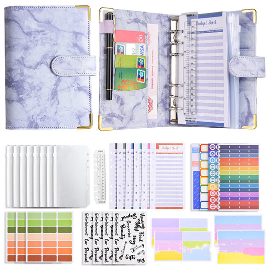 Cuaderno organizador de cuentas con estuche de vinipiel