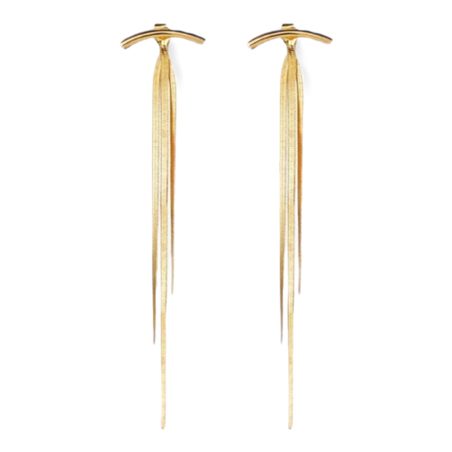 Aretes colgantes - chapado de oro