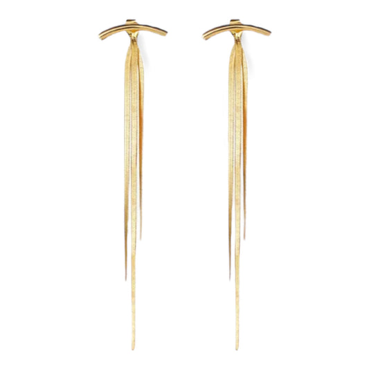 Aretes colgantes - chapado de oro